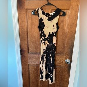 Stretchy hand bleached black dress